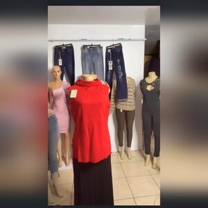 A Classy Chic Boutique Vibrant Red Cowl Neck Sweater